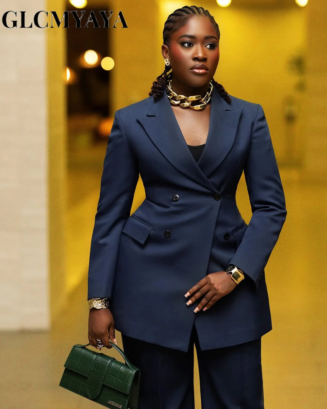 Women's Double-Button Blazer & Pants Set