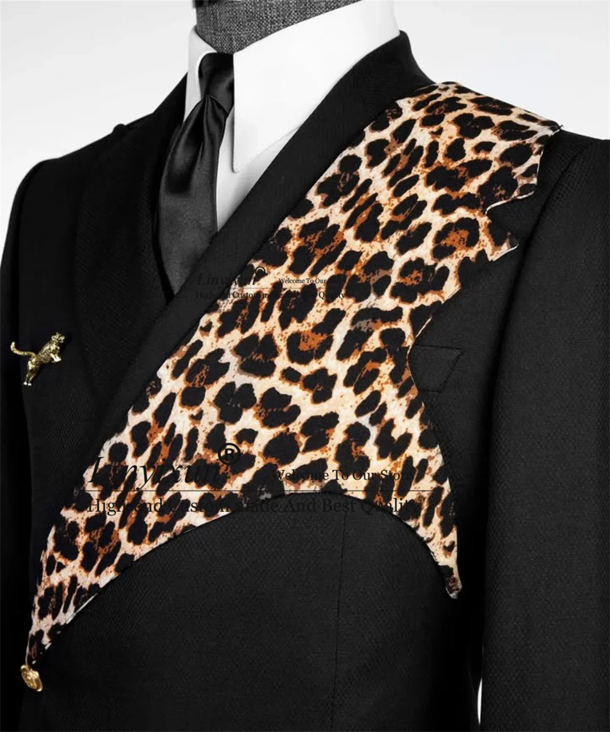 Men's Leopard Print 2-Piece Slim Fit Suit Set — product view
