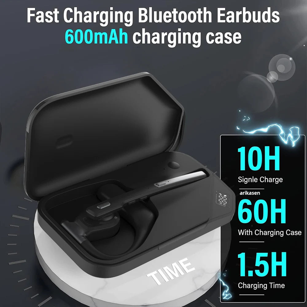 Single-Ear Bluetooth Headset with Dual Microphones