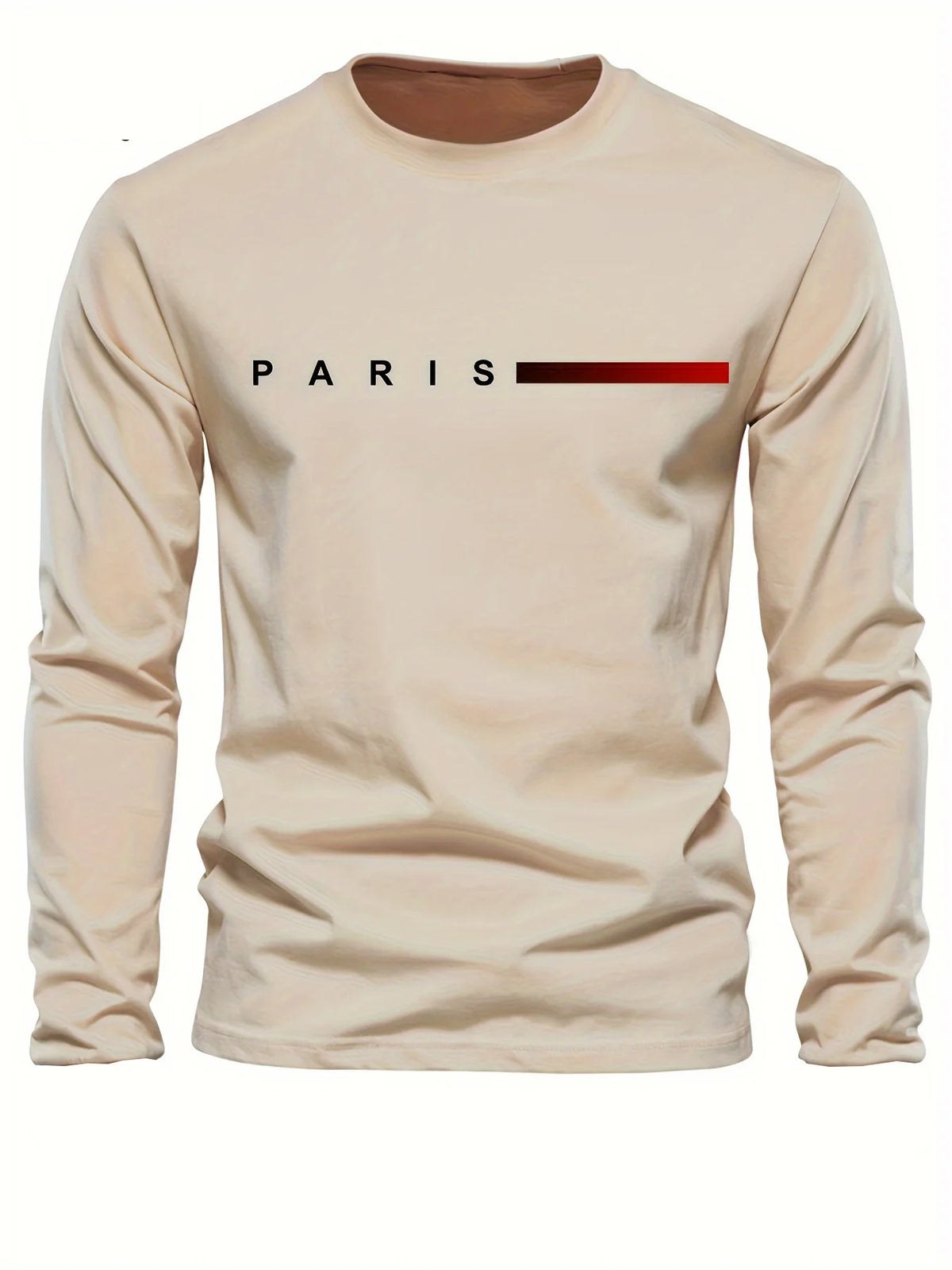 Men's Letter Print Long-Sleeve Casual T-Shirt