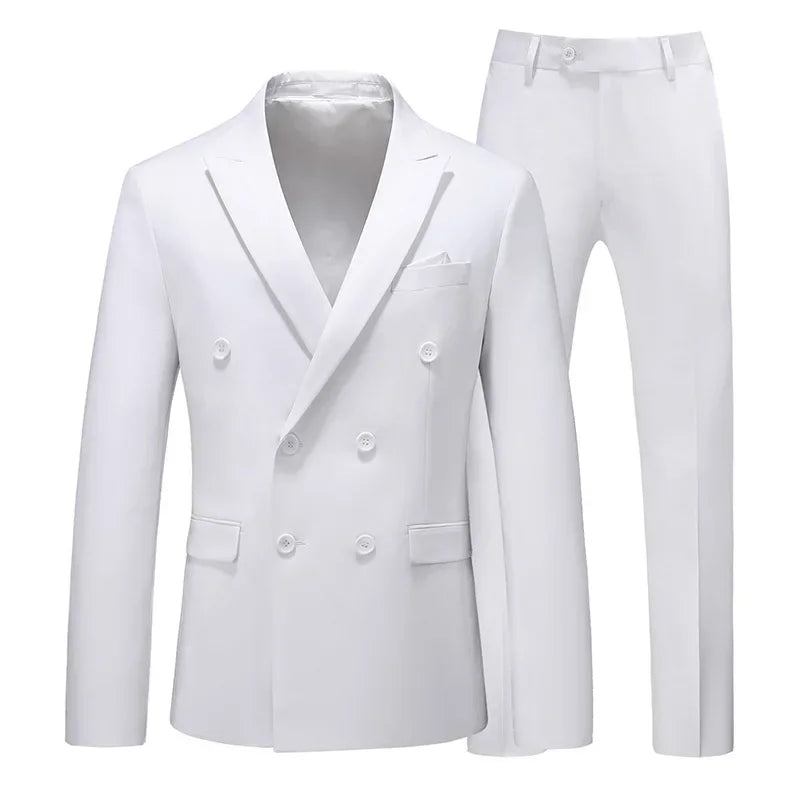 Men's 2-Piece Slim Fit Double-Breasted Peak Lapel Suit Set — product view
