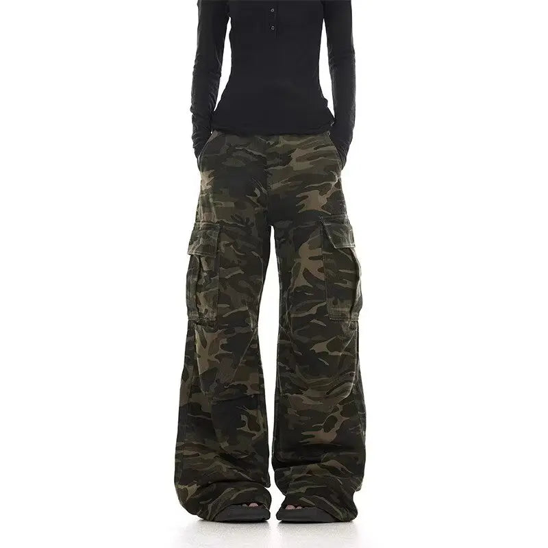 Men's Camouflage Work Pants – Multi-Pocket, Loose Wide-Leg — product view