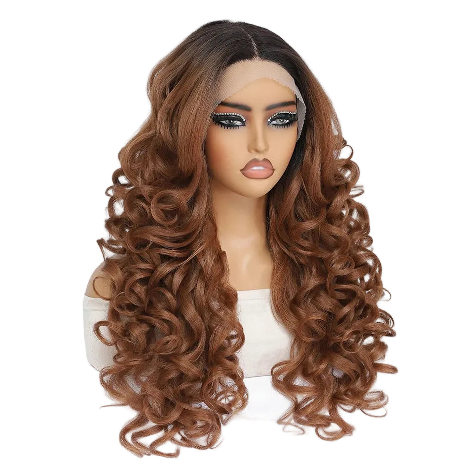 Lace Front Wig Curly Latisha Synthetic Blonde Pink Blue Black White - OSASCO
