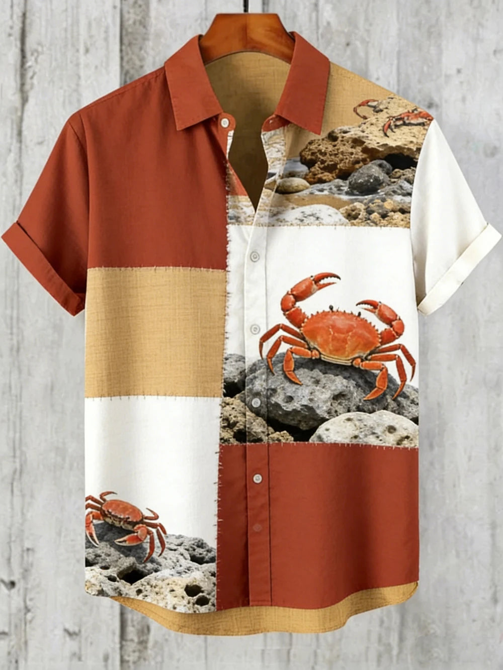 Men's Animal Print Short-Sleeve Casual Shirt