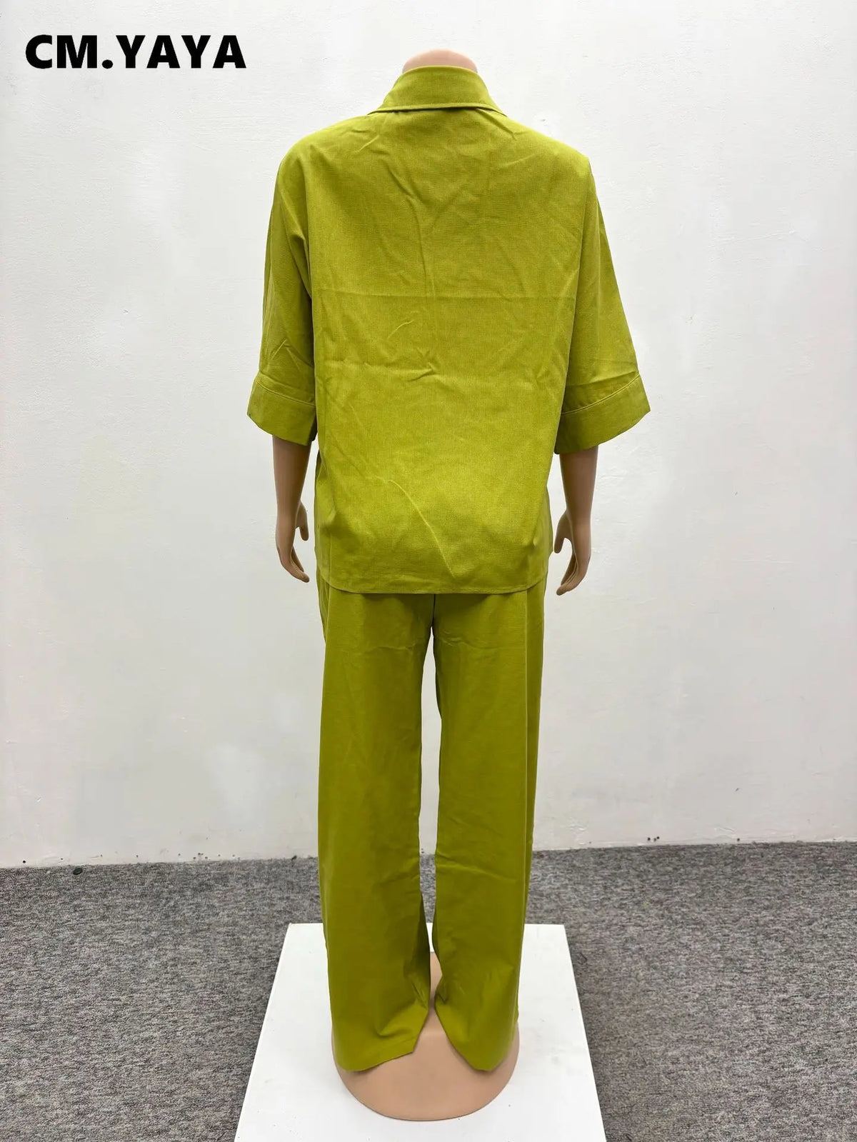 Women's Three-Quarter-Sleeve Blouse & Flared Pants Set