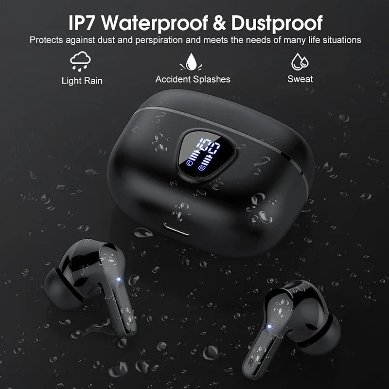 ENC Noise-Cancelling Wireless Earbuds with LED Display