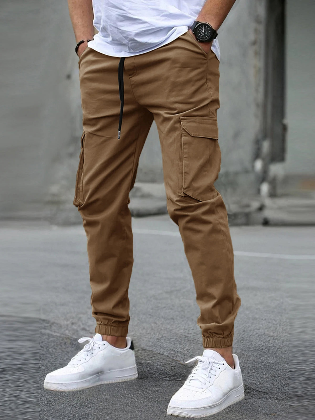 Men's Multi-Pocket Cuffed Workwear Pants — product view