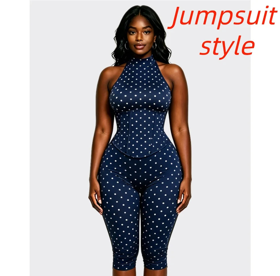Women's Polka-Dot Halter Jumpsuit