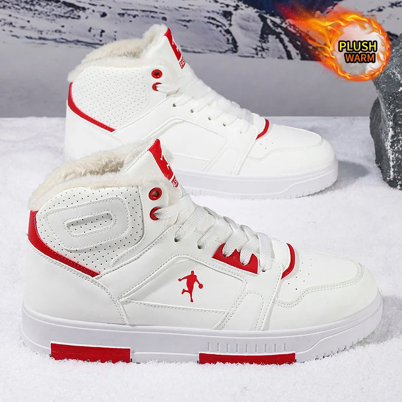 Men's Textured-Collar High-Top Sneakers