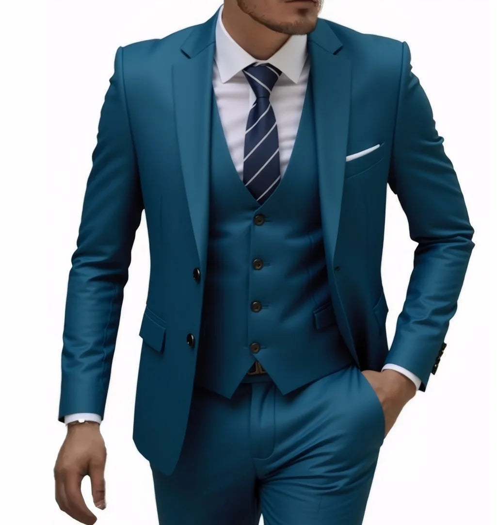 Men's Two-Button Three-Piece Suit