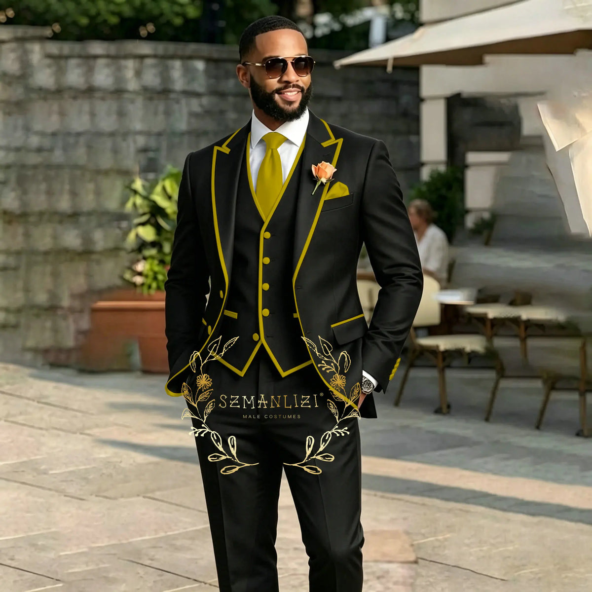 Men's Black 3-Piece Suit Set — product view