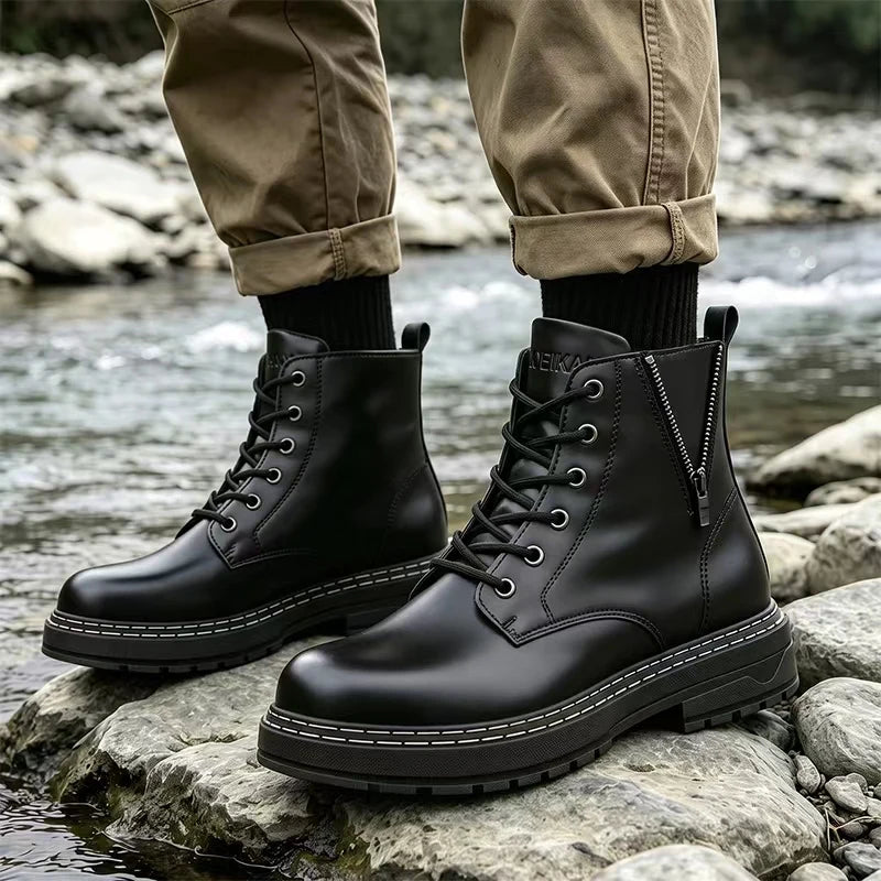 Bottines montantes pour homme à zip latéral
