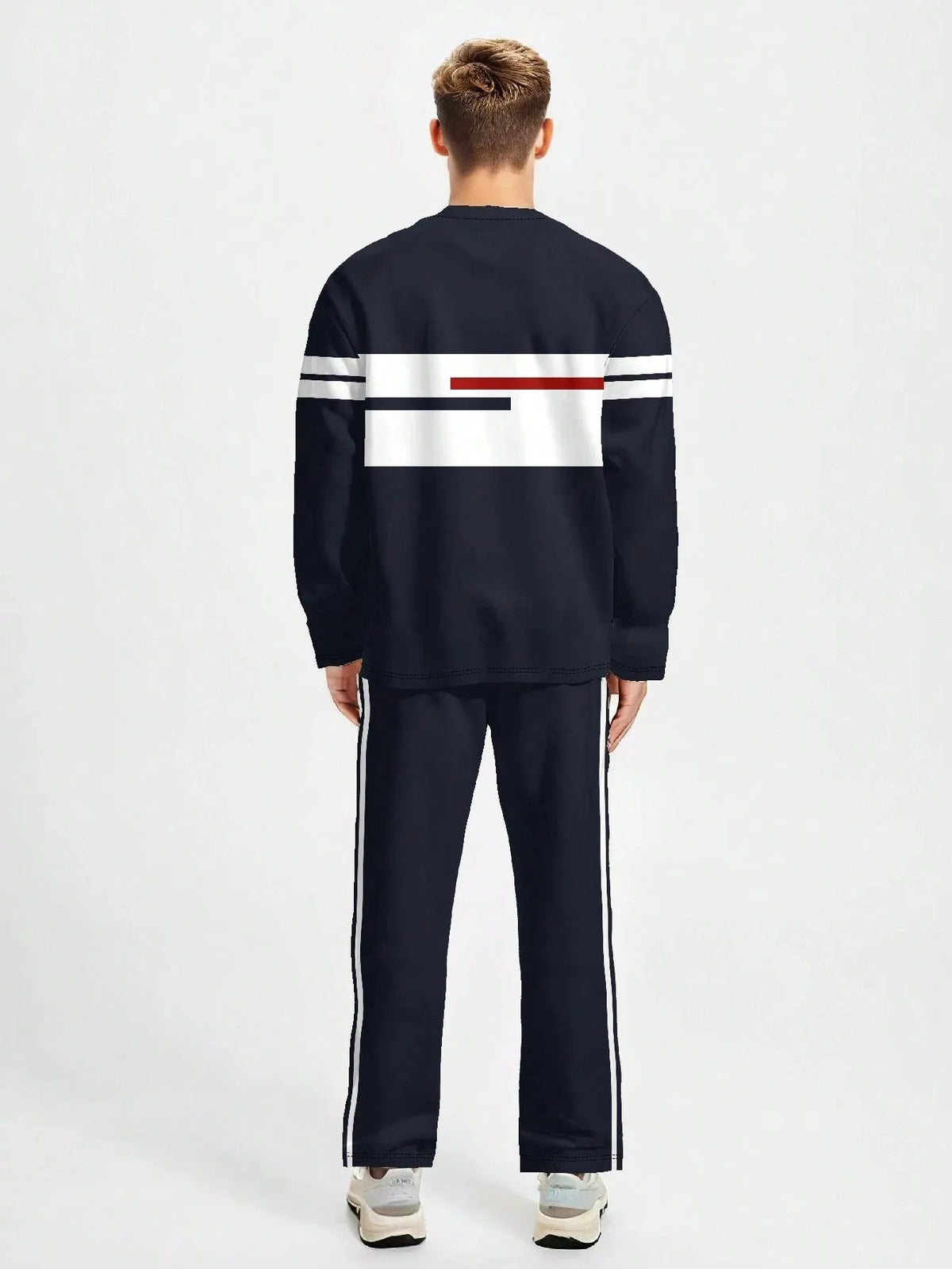 Men's Striped Sweatshirt & Pants Set