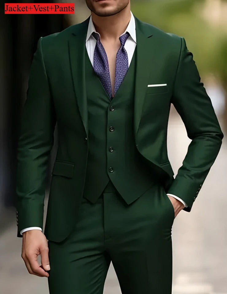 Men's Black Slim-Fit Suit Set — product view