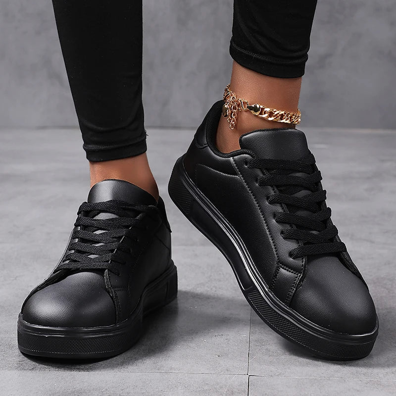 White PU Business Casual Sneakers — product view
