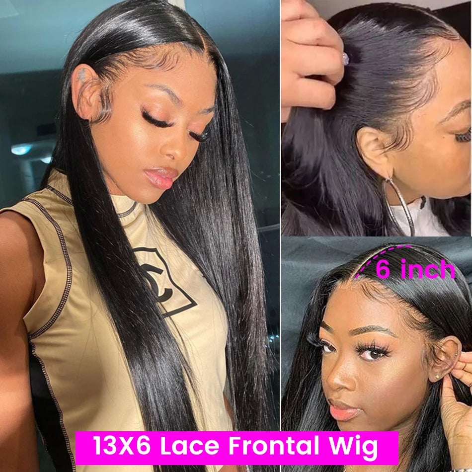 HD Lace Front Human Hair Wig Straight 13x4 13x6 Transparent Lace - OSASCO