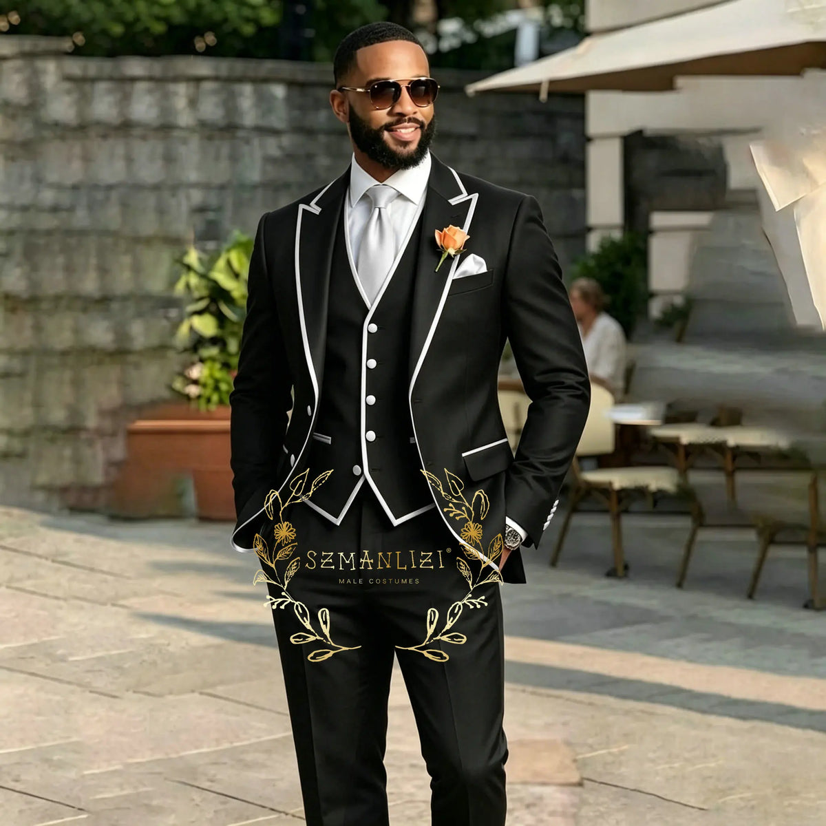 Men's Black 3-Piece Suit Set — product view