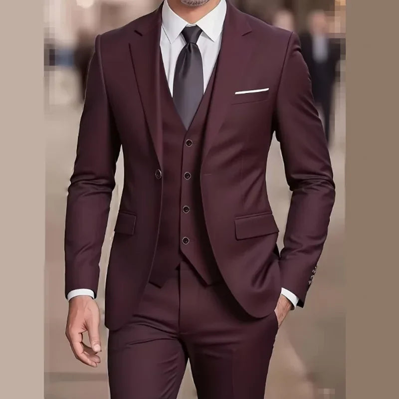 Men's Slim Fit Three-Piece Tuxedo Suit
