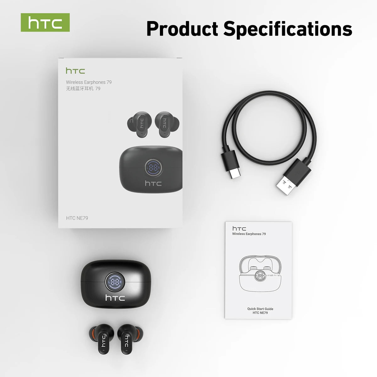 AI Translation Wireless Earbuds with LED Display