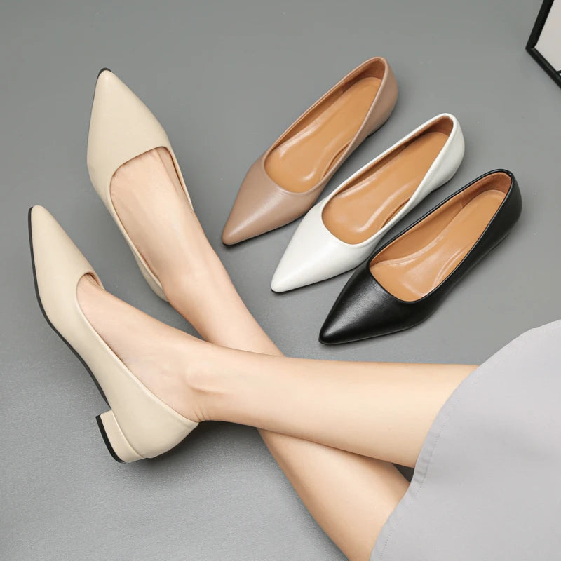Women's Pointed-Toe Block-Heel Pumps — product view