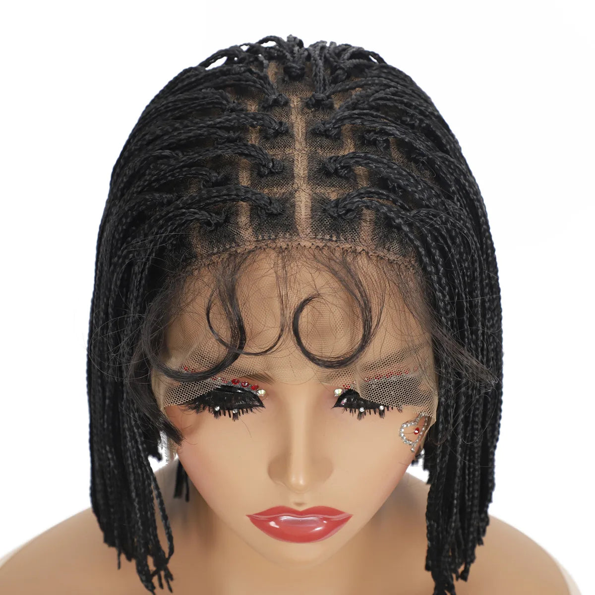 Glueless Women's Black Synthetic Lace Wig — product view