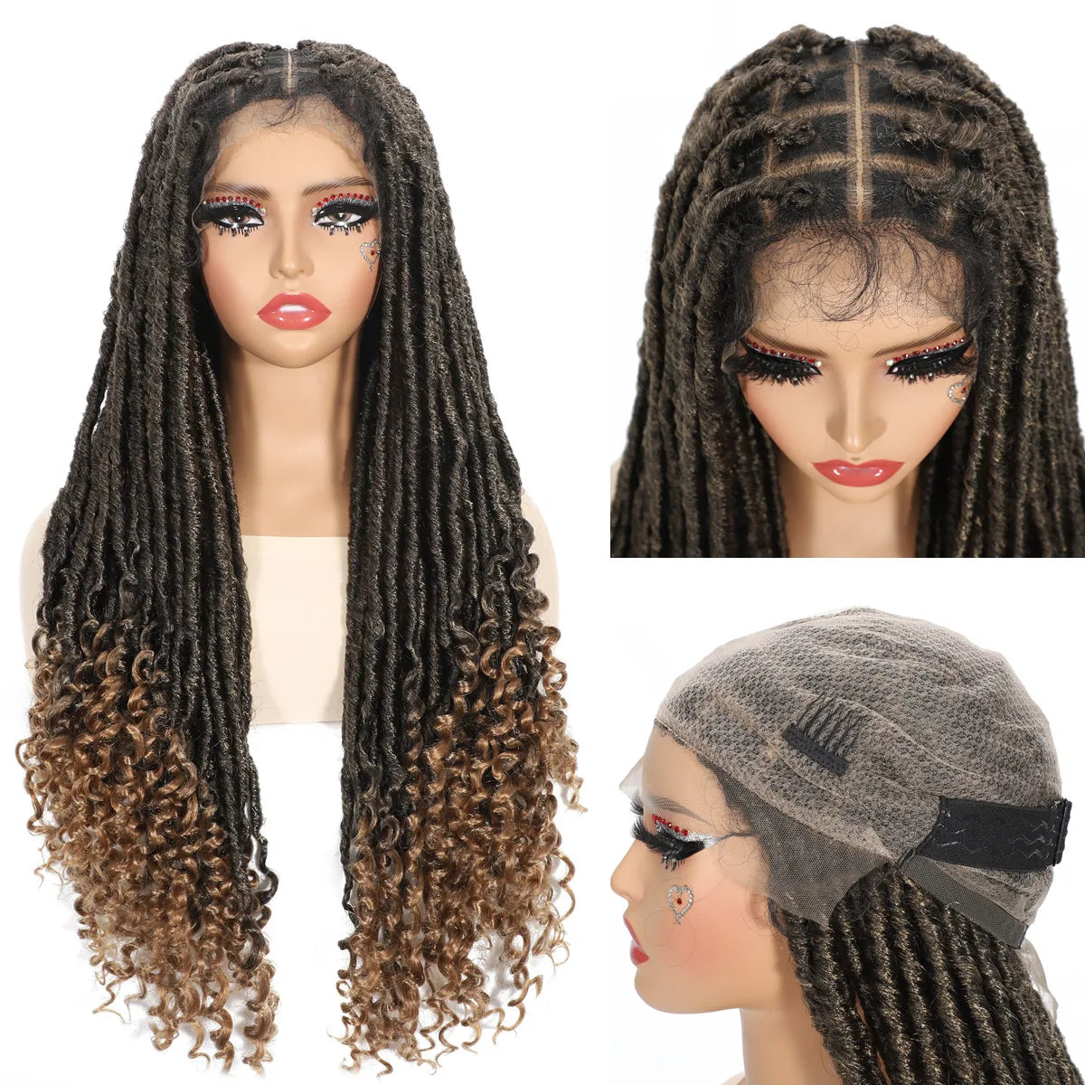 Women's Black Synthetic Glueless Wig — product view