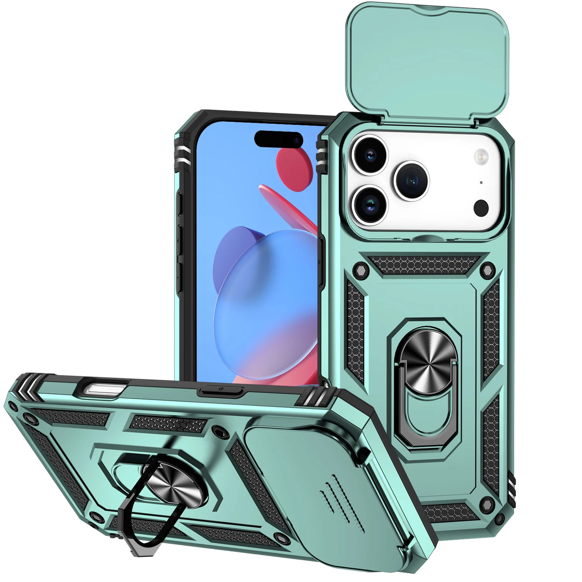 Ring Stand Phone Case for iPhone 18 Pro Max, iPhone Air, iPhone 17 Pro Max, iPhone 18 Pro, iPhone 17 Pro