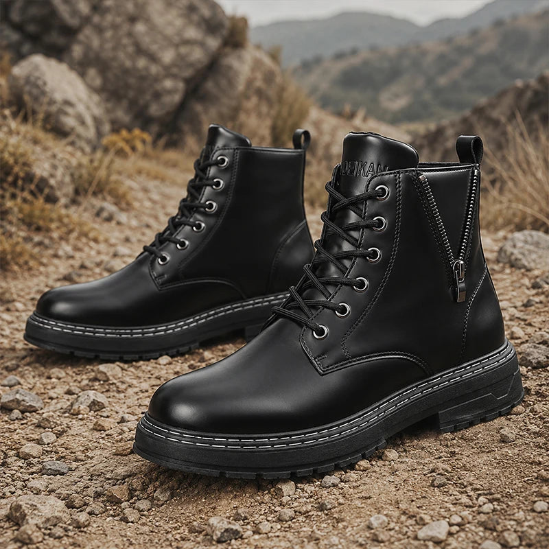 Bottines montantes pour homme à zip latéral