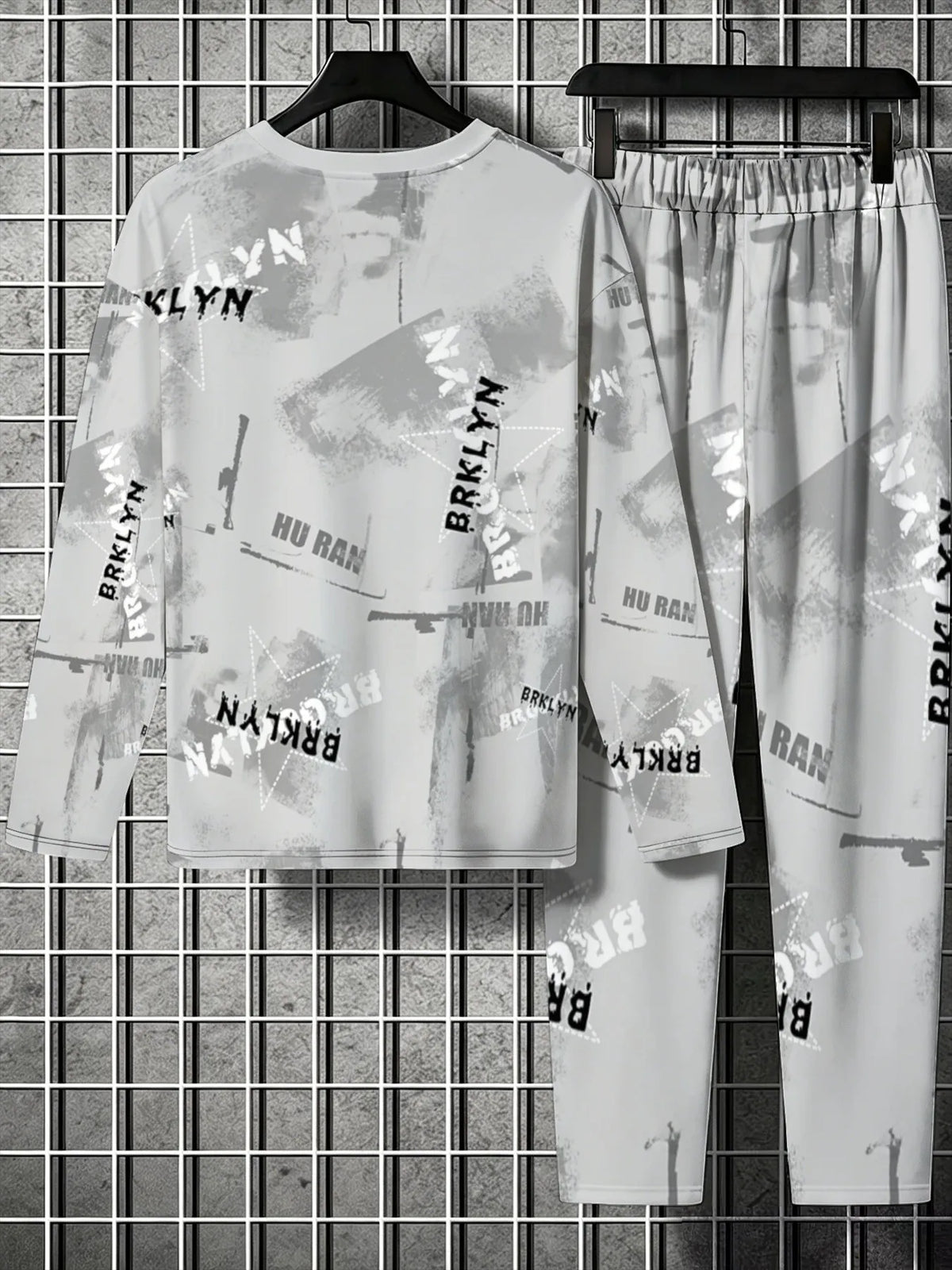 Men's Letter Print Sweatshirt & Pants Set