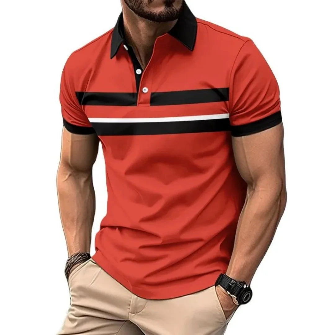 Men's Striped Polo Shirt