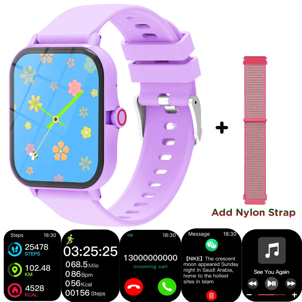 Children's 1.83-Inch Calling Smartwatch with Music Control