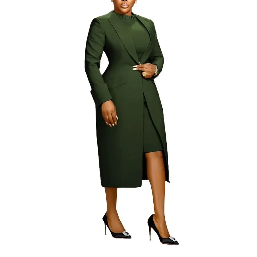 Women's Long Blazer & Dress Set