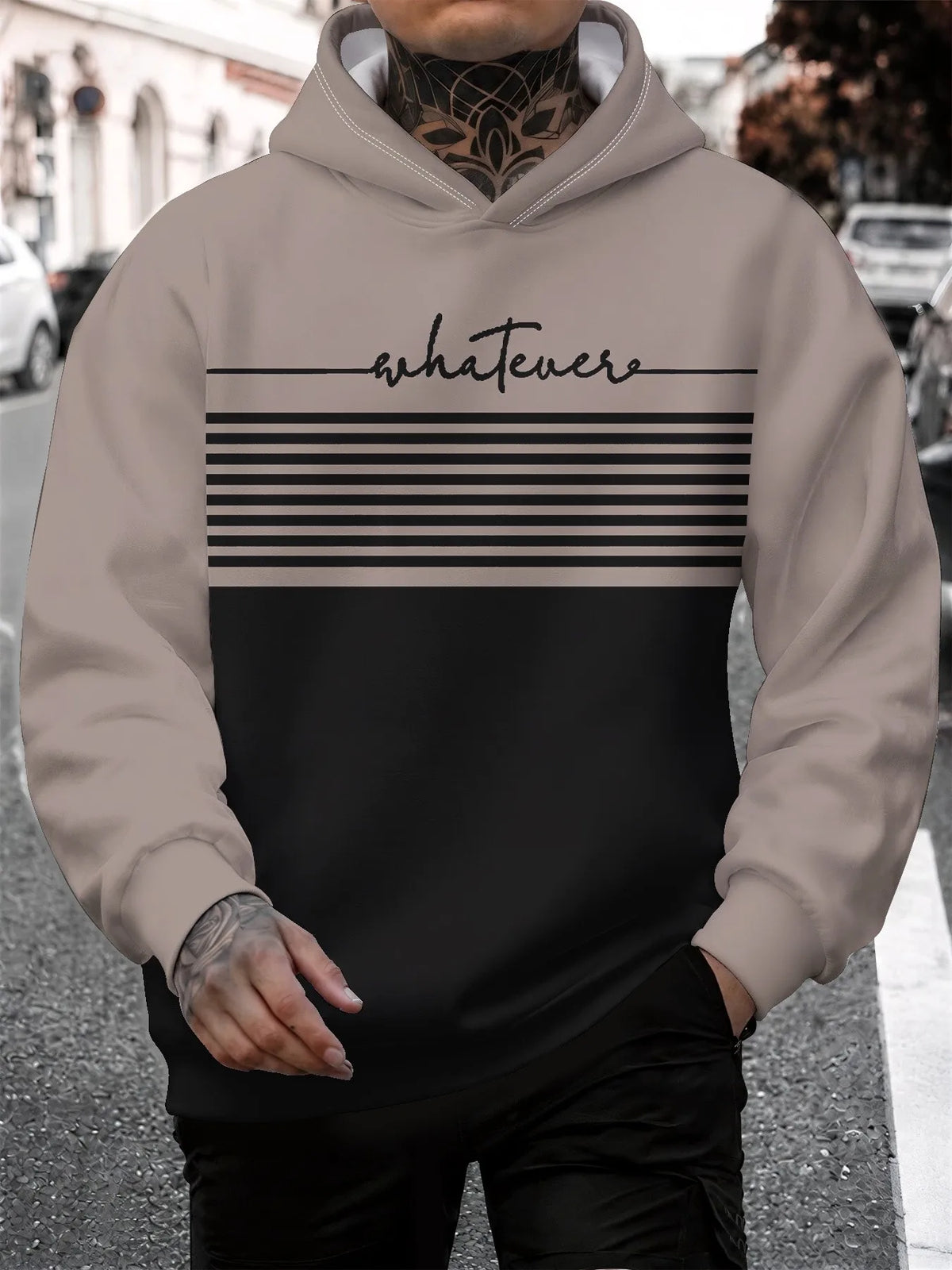 Men's Striped Casual Hoodie