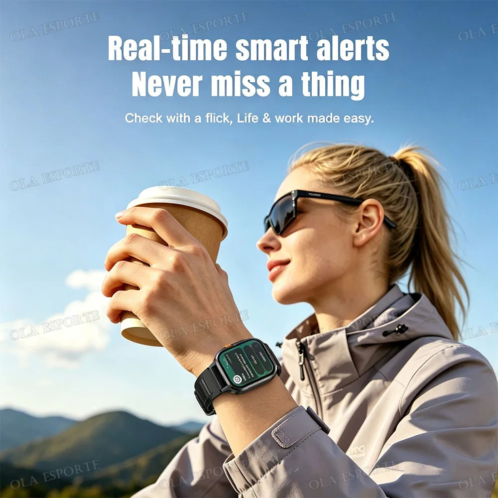 Outdoor 1.73-Inch Calling Smartwatch with Flashlight