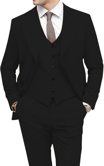 Men's 3-Piece Slim Fit Peak Lapel Suit Set — product view