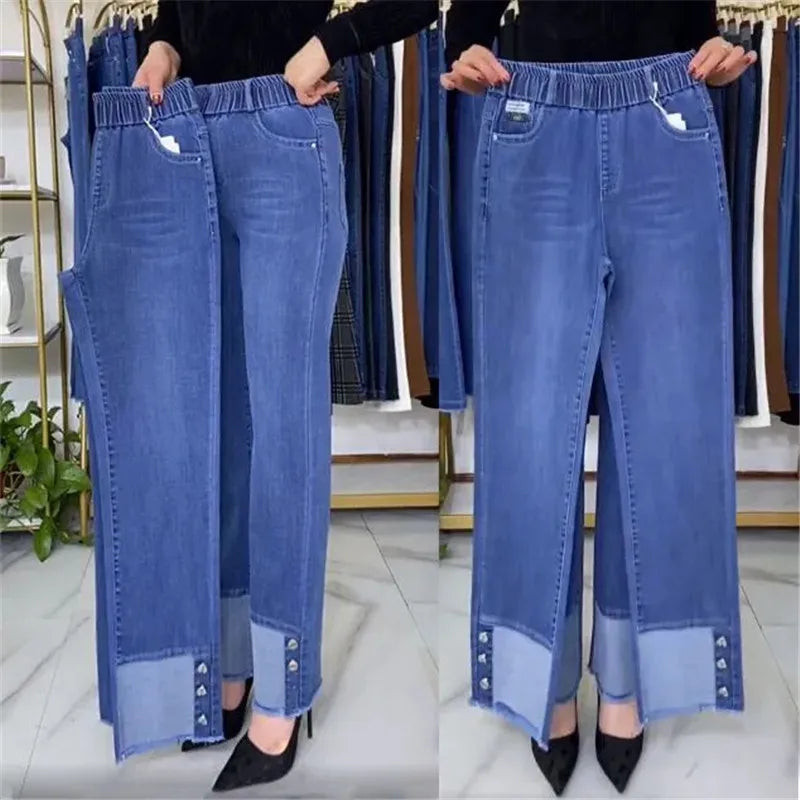Women's High-Waist Stretch Straight-Leg Jeans — product view