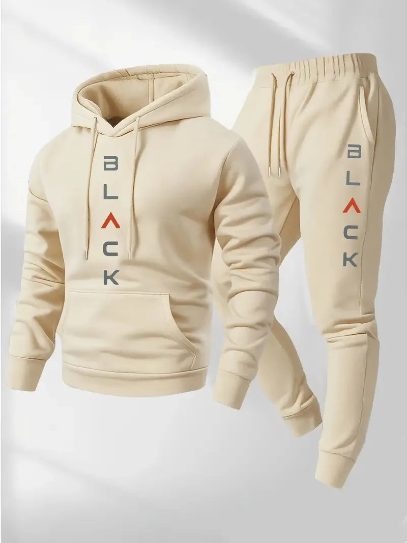 Men's Letter Print Hoodie & Pants Set