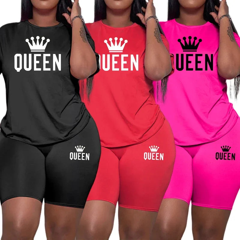Women's Graphic Print Top & Shorts Set