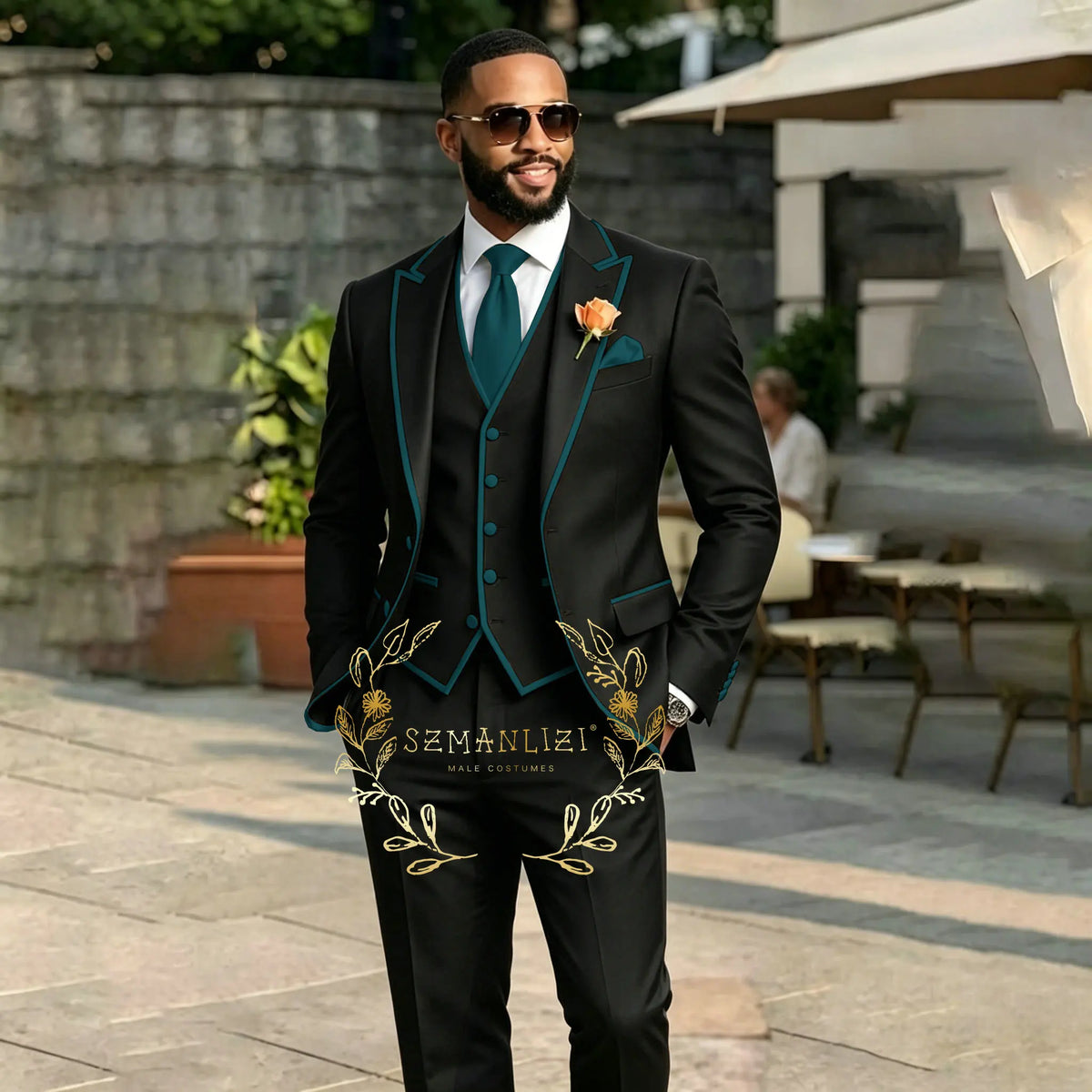 Men's Black 3-Piece Suit Set — product view