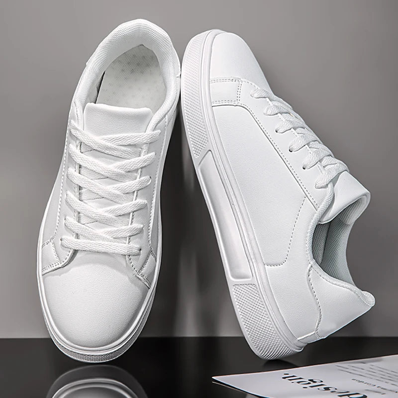 White PU Business Casual Sneakers — product view