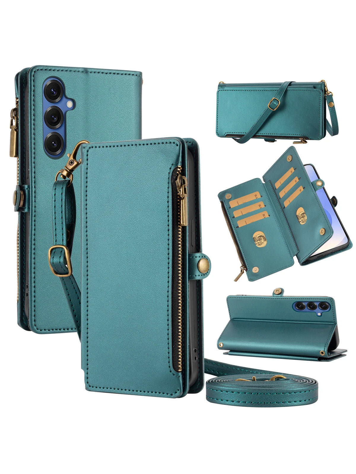 Multi-Card Flip Wallet Phone Case with Coin Storage for Samsung Galaxy S26, S26 Pro, S10, S10+, S9, S9+, S25 Edge, S25+, S25 FE, S25 Ultra, S25, S24 FE, S24+, S24, S26 Plus, S26 Ultra, S26 Edge, S21, S21 Ultra 5G, S21 FE 5G, S21+ 5G & More Models