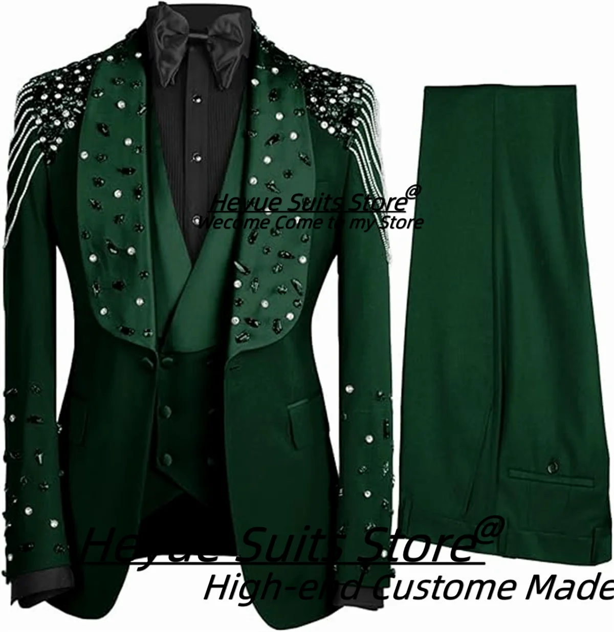 Men's 3-Piece Slim Fit Shawl Lapel Suit Set — product view