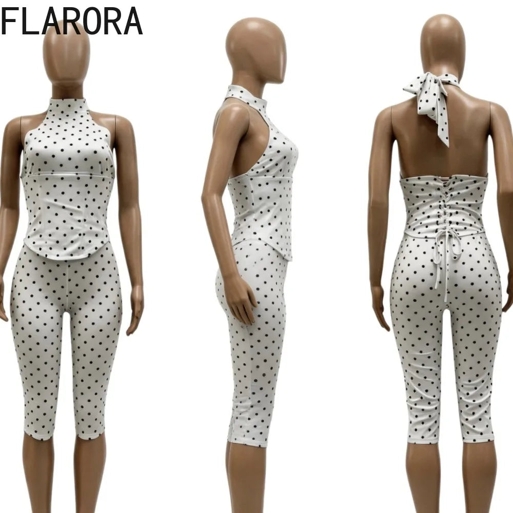 Women's Polka-Dot Halter Jumpsuit
