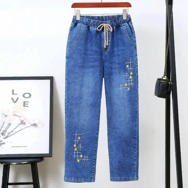 Women's High-Waist Stretch Straight-Leg Jeans — product view