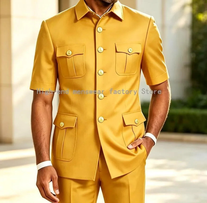 Men's Brown 2-Piece Slim Fit Suit Set — product view