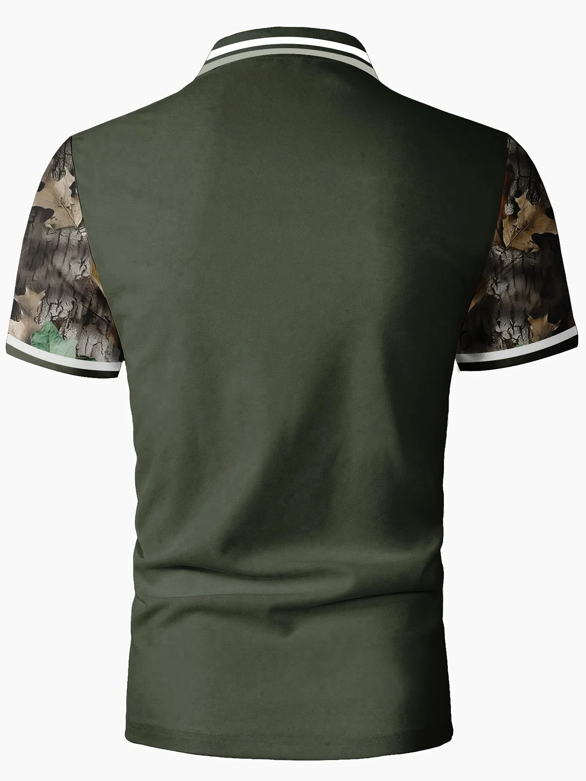 Men's Graphic Print Short-Sleeve Zip-Neck Polo Shirt