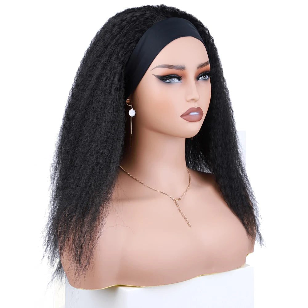 Short Kinky Straight Synthetic Wig High Puff Synthetic Hair Wig Afro - OSASCO