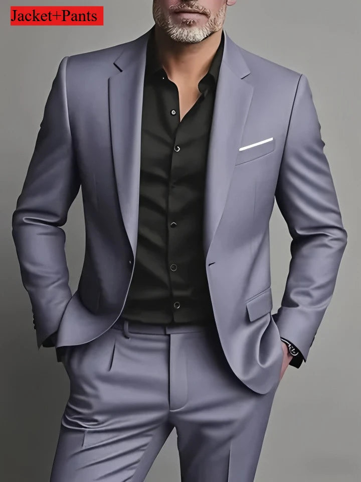 Men's Black Slim-Fit Suit Set — product view