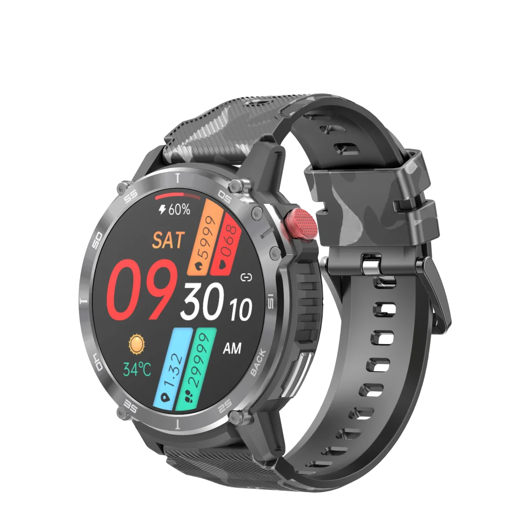 Outdoor 1.6-Inch Smartwatch with Music Control