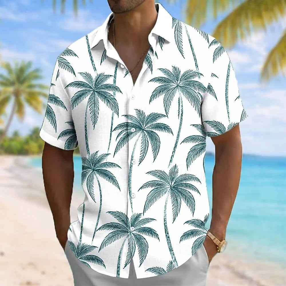 Men's Graphic Print Short-Sleeve Casual Shirt